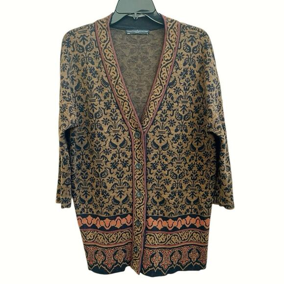 Peruvian Connection Drop Shoulder Paolma Cardigan Sz S Relaxed Fit Button Down - Picture 2 of 5
